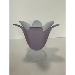 Party lite Frosted Lilac Tulip Glass Candle Holder